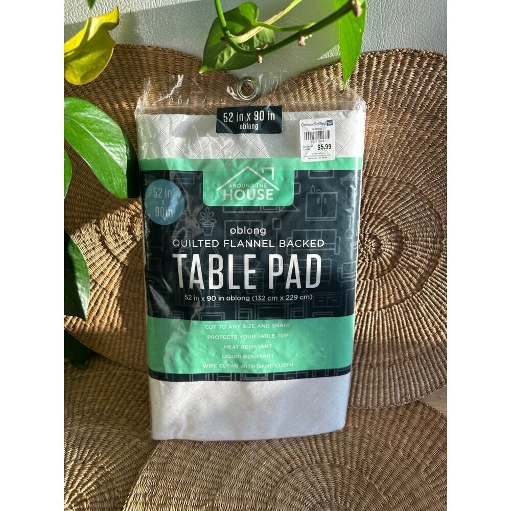 Oblong Quilted Flannel backed Table Pad NEW